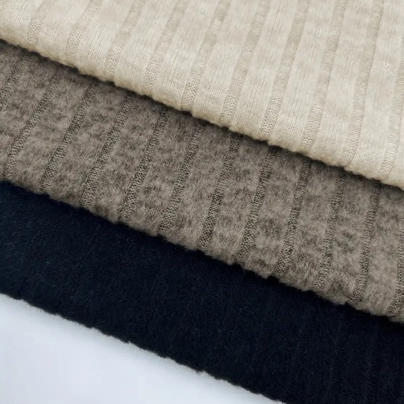 Womens 3pcs basic bodysuite, solid ribbed long sleeve round neck - Picture 3 of 5